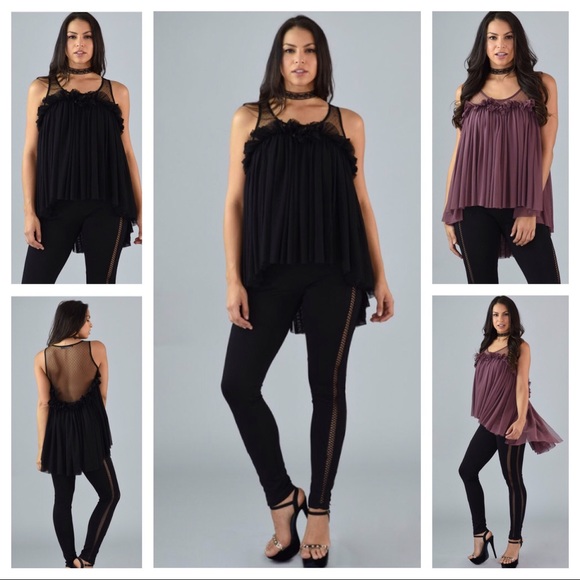 Ana Sleeveless Mesh Top - Mauve - Picture 3 of 3